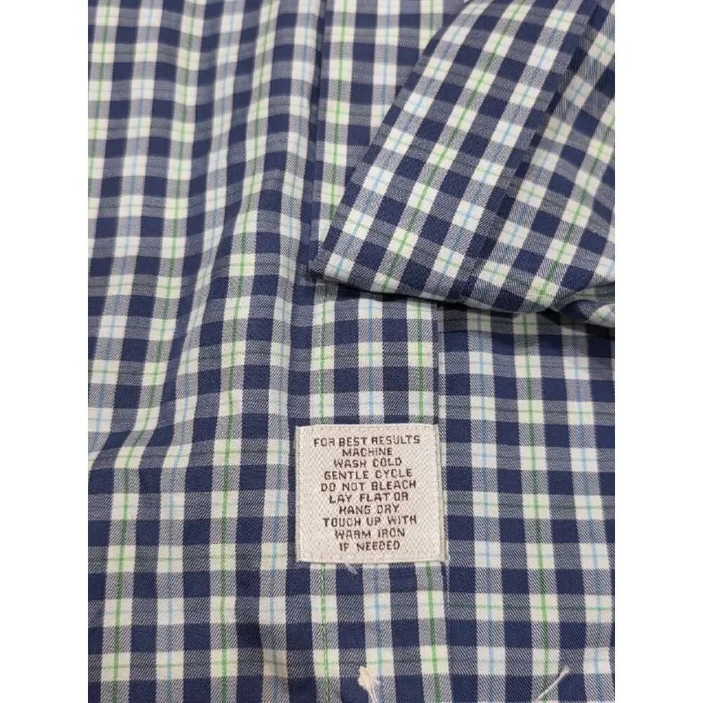 Peter Millar Button Up Shirt Cotton Mens L Crown Blue Checks Plaid A004786 - Picture 5 of 9